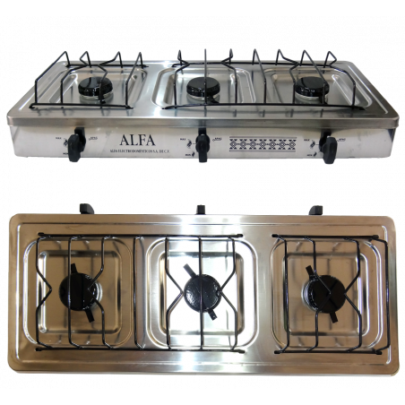 ESTUFA 3 QUEMADORES INOXIDABLE