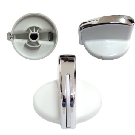 PERILLA CONTROL G.E. BLANCA VISTA CROMADA | Refacción y Repuesto para Lavadoras