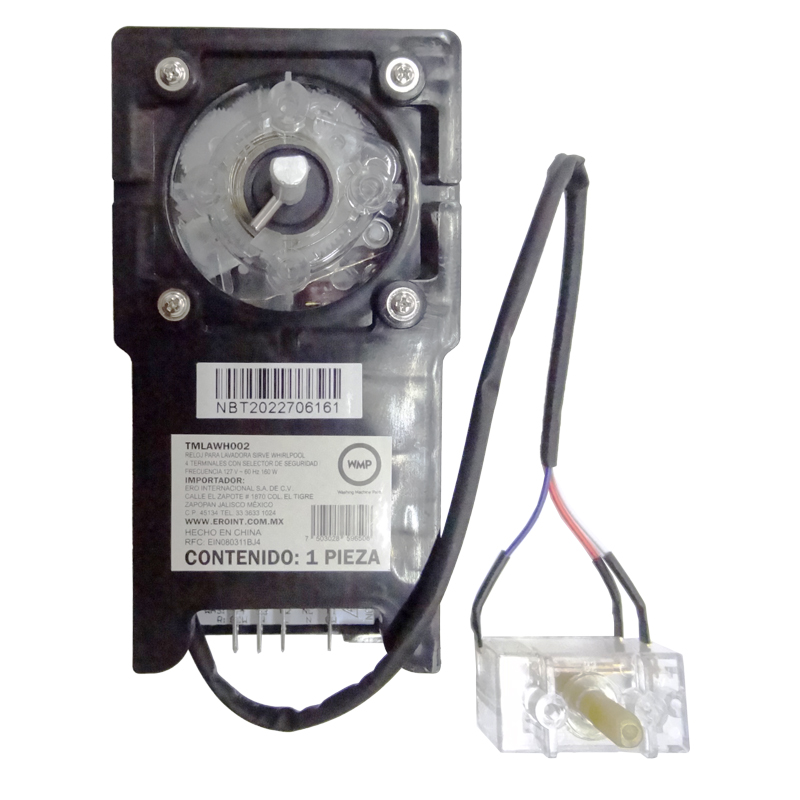 RELOJ ELECTRICO 1PERILLA 4 TERMINALES C/SWITCH WHIRPOOL | Refacción y Repuesto para Lavadoras