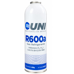 R600A GAS 480G REFRIGERANTE ISOBUTANO GAS:75-28-5 / UN 1969| Piezas para Refrigerador